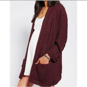 Urban Outfitters BDG Maroon Oversized Grandpa Cardigan